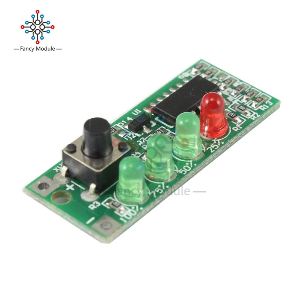 

2S/3S/4S Lithium Iron Phosphate Battery Capacity Tester Indicator 6 -12V Power Indicator with Four Level LED Display