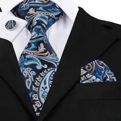 C-1581 Hi-галстук новый бренд Corbata Горячая королевский синий Gravatas мужские галстук Карманный площадь Запонки Набор для мужчины Бизнес свадебная