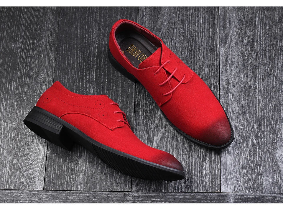 ZERO MORE/повседневная обувь с перфорацией типа «броги»; Мужская модная обувь на шнуровке; коллекция года; дышащая мужская обувь с острым носком; итальянская обувь из искусственной замши; большие размеры; ZM174