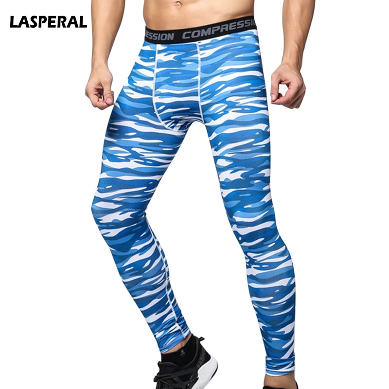 LASPERAL Fitness Men Sport Pants Camouflage Printed Pro