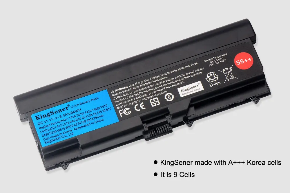 KingSener Аккумулятор для ноутбука ThinkPad L512 L412 L520 E425 E520 E525 W520 T410 T420 T510 T520 42T4751 42T4752 42T4885 42T4886 55