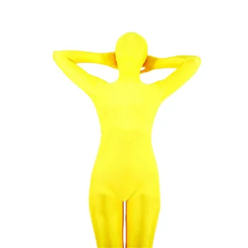 

(FZS013) Shiny Lycra Yellow Fetish Zentai Spandex Shiny Tights Unisex Original Bodysuit
