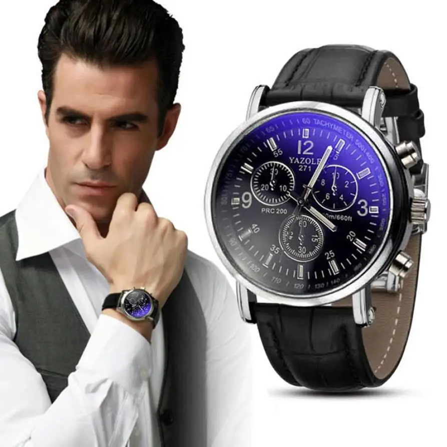 Buy Relogio Male Luxury Fashion Crocodile Faux Leather