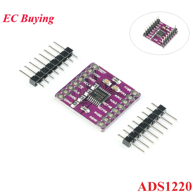 ADS1220 ADC 24 битный модуль преобразователя I2C с низким энергопотреблением аналогово