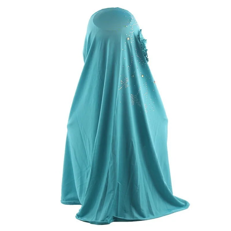 Мусульманский женский хиджаб исламский шарф женщина платок на голову полное покрытие головные уборы мягкий один цветок с бриллиантом