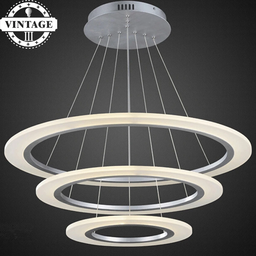 

220V Modern Pendant Lights For Dinning Room/Restaurant/ Living Room/Kitchen 3 rings luminaire suspendu Pendant Lamps
