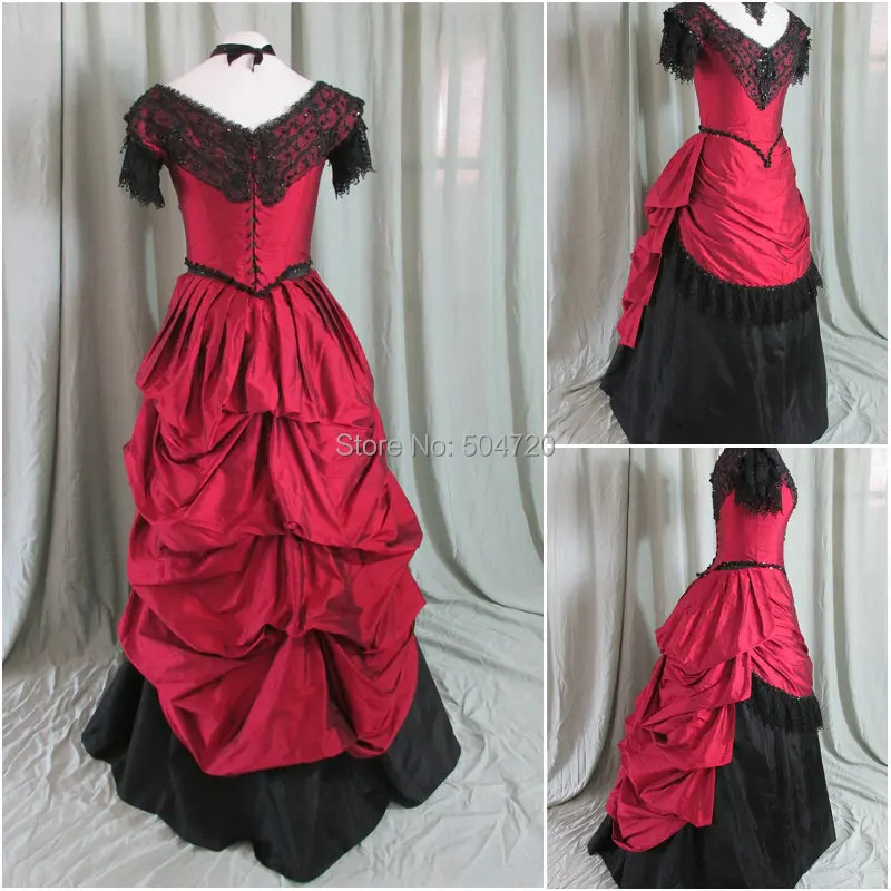 

R-814 Vintage Costumes 1860s Civil War Ball Dress/Gothic Lolita Dress Renaissance dress All size