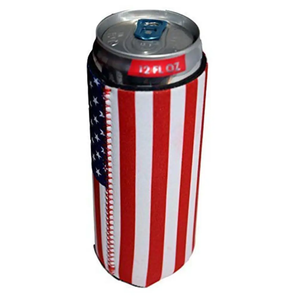 6 шт. флаг США тонкий может охладить рукава пиво тонкий 12 пиво морозильник консервы рукав