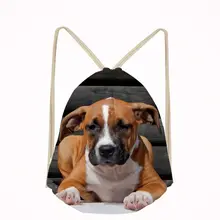 American Staffordshire Terrier Dog Lover Casual Men Shoulder Bag Small Travel Mochila Drawstring Bag Boys Girls