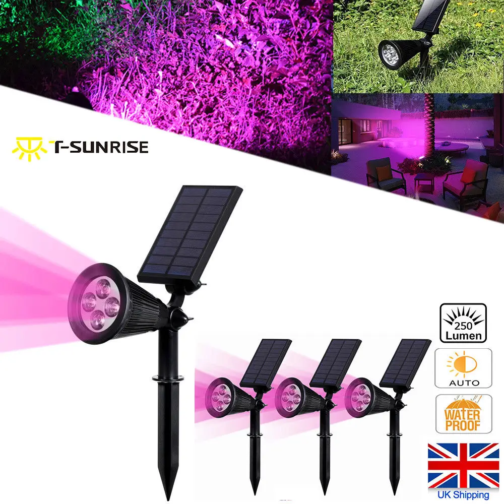 T Sun Led Solar Spotlights 4 Leds Waterproof Ed Led Solar Spotlights 4 Leds Waterproof