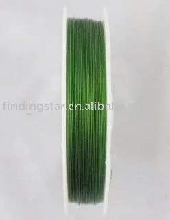 

FREE SHIPPING 3 ROLLS of Green Tiger Tail Beading wire 0.45mm M1227