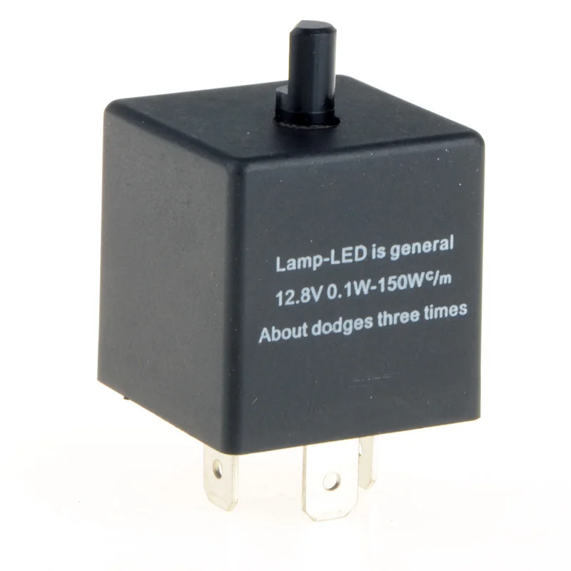 

12V 3-Pins Motorcycle Turn Signal Adjustable Frequency LED Flasher Relay Indicator Motorbike Fix Blinker Indicator