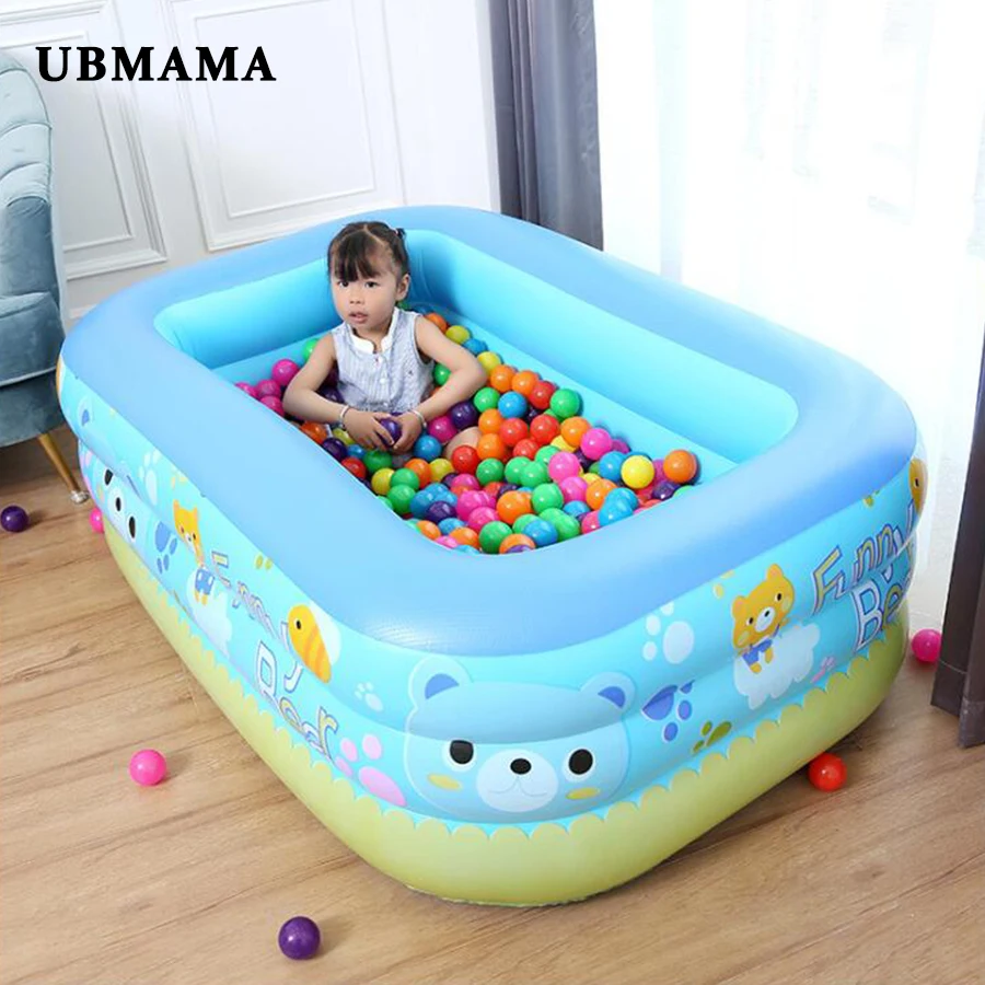 

Inflatable Square PVC Children's Swimming Pool Cartoon Pattern Heat Preservation Kids Paddling Baby Pool