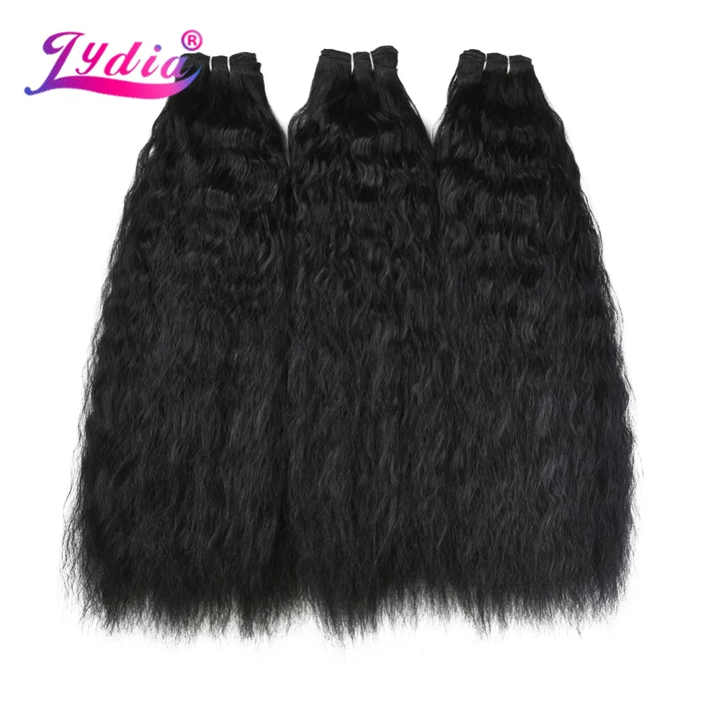 Lydia 1PCS/Pack Kinky Curly Hair Weaving 18-24 Inch Wavy Synthetic Hair Extension For Black Women Bundles Bohemian Kinky Curly