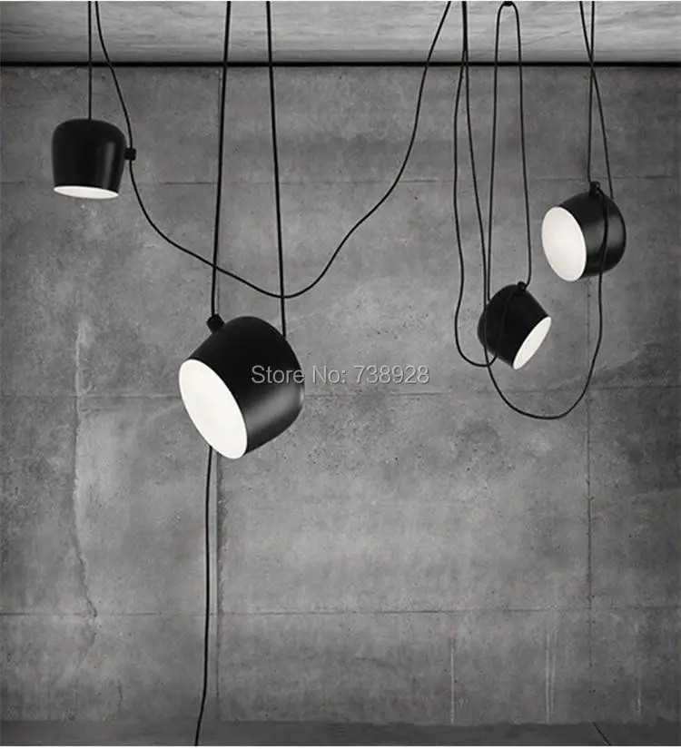 Pingente de Aranha Lamparas de Techo Luzes Moderna Tambor Colgante Jantar Restaurante Café Industrial Suspensão Lâmpadas Penduradas Personalizado 12 Luzes de pendentes