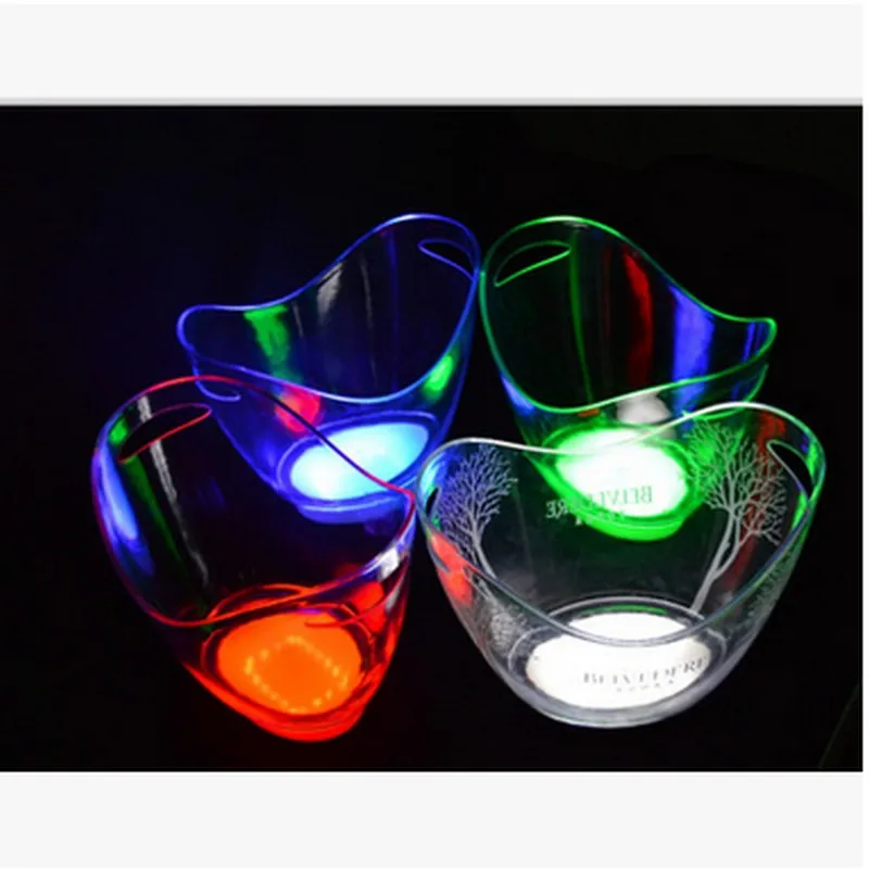 

2017New product lot single color rechargeable luminous 4L LED ICE Bucket champagne beer ice bucket for bars decoration