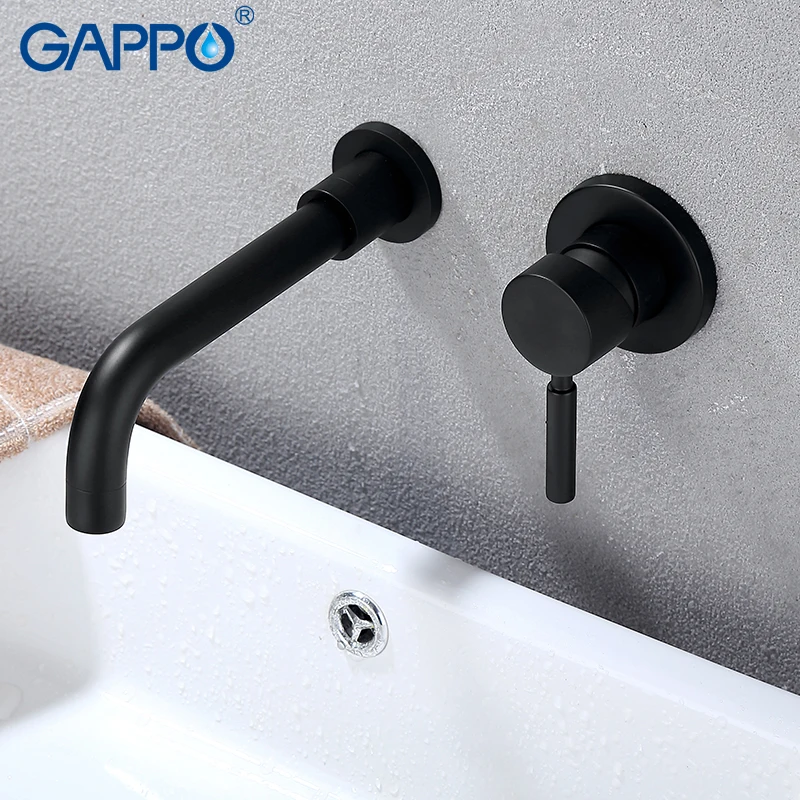 Billige GAPPO becken Armaturen schwarz bad wasser mischbatterien bad wasserfall wasserhähne bad wasser wasserhahn wand montiert