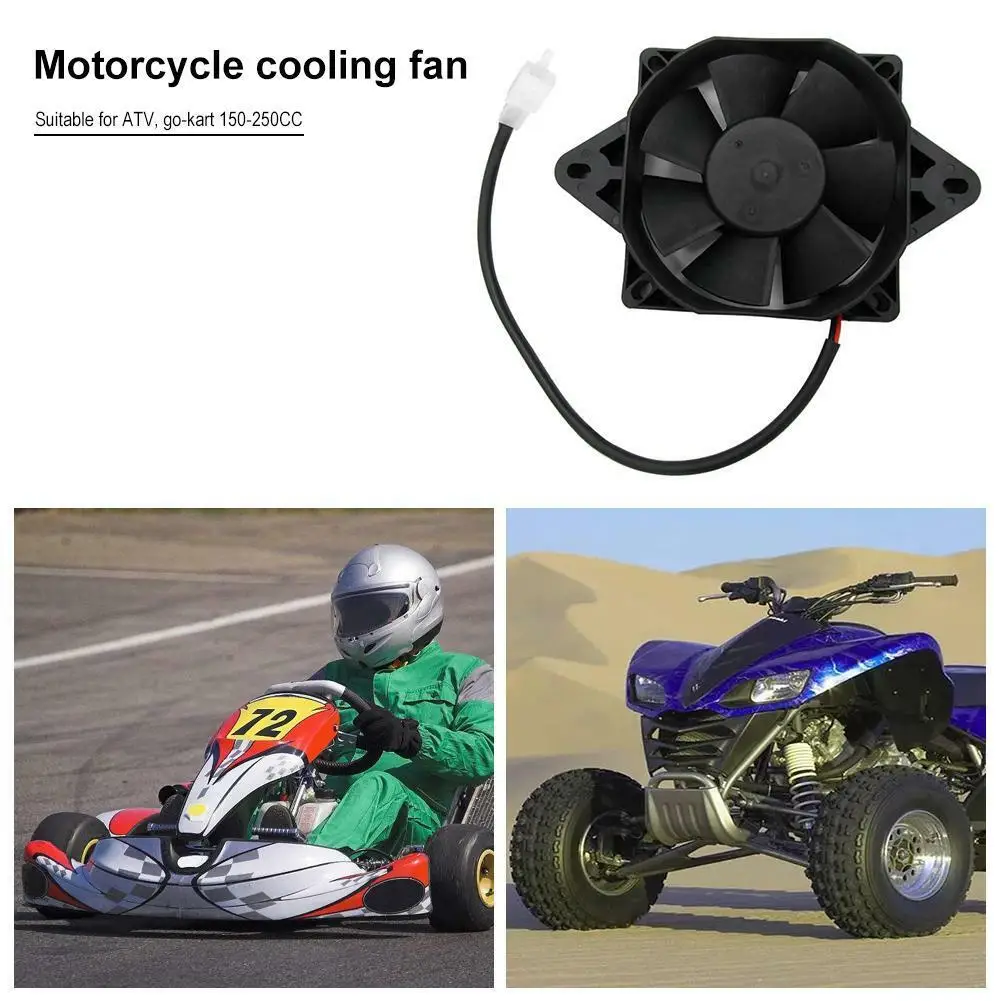 Мотоцикл радиатор Электрический вентилятор охлаждения черный для 150-250cc ATV Kart Quad Dirt ATV