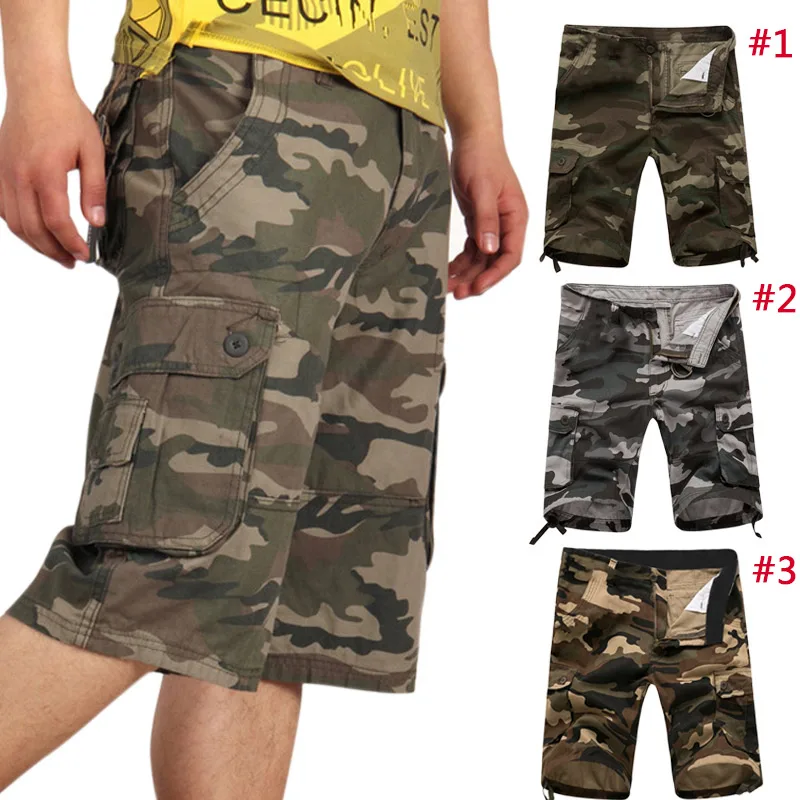Модные летние Для мужчин Военная Униформа Шорты для женщин CARGO CAMO Повседневное мешковатые тактический армия камуфляж Короткие штаны, брюки
