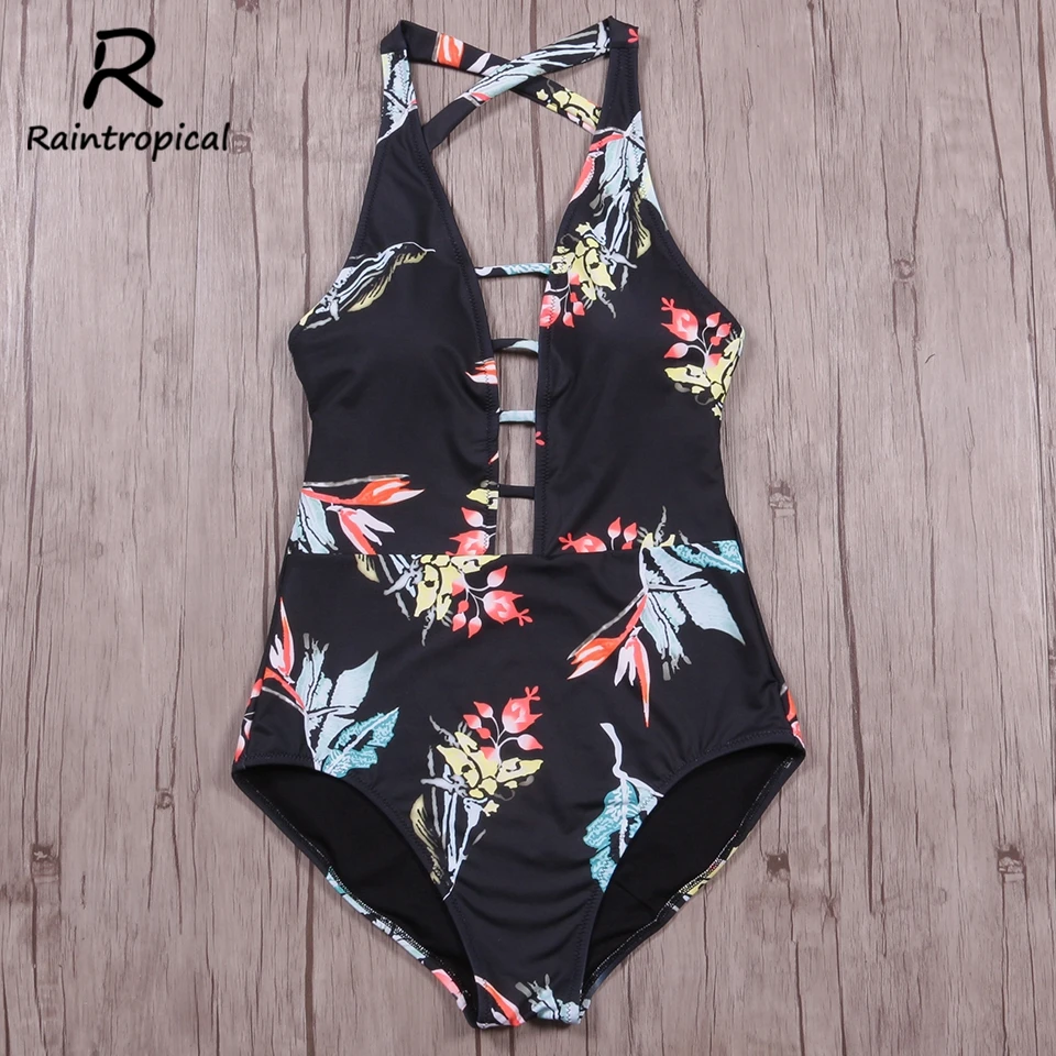 Женский купальник монокини с принтом Raintropical летний купальный костюм в стиле
