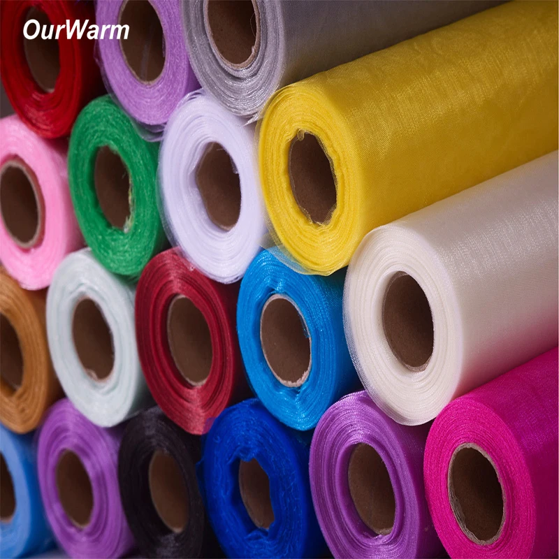 OurWarm 10m X 1 5 m чехлы для стульев из органзы рулон ткани свадебного декора DIY вечерние