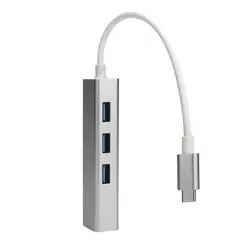 USB 3,1 Тип C к концентратору 3 Порты и разъёмы и RJ45 адаптер Gigabit Ethernet 3,0 USB-C ПК MAC FS Futural цифровой прямая доставка AUGG17