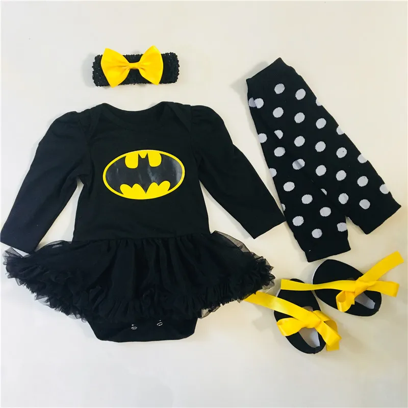 Рождественская Детская одежда «Супермен», «Бэтмен», Рождественский костюм для новорожденный, младенец кружевной комбинезон, комплекты одежды для маленьких девочек, маскарадный наряд - Цвет: as photo