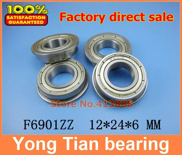 

10Pcs F6901 F6901-ZZ F6901ZZ F6901-2Z F6901Z zz z 2z Flanged Flange Ball Bearings 12 x 24 x 6mm High Quality 12*24*26.5*6*1.5 mm
