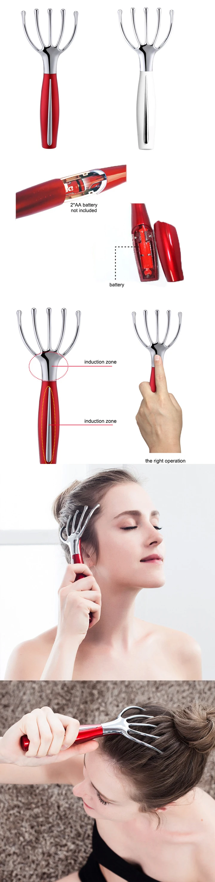 Vibrating massager for head