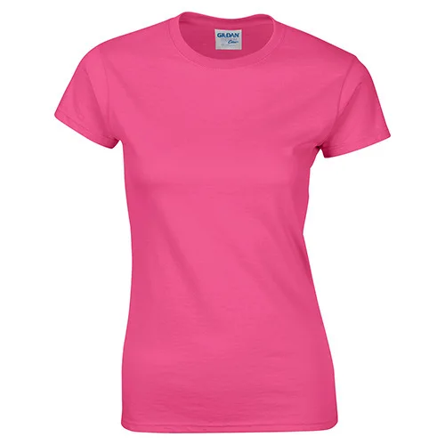 Gildan, высокое качество, 22 цвета, S-XL, простая футболка для женщин, хлопок, эластичные базовые футболки, Женские повседневные топы, футболка с коротким рукавом - Цвет: Hailikang