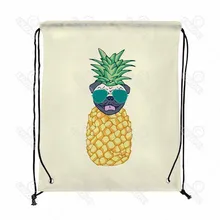 Забавные милые Мопс очки для собак ананас печати Drawstring рюкзак шоппинг дорожна Сумка Обувь Подарочная сумка mochilas feminina