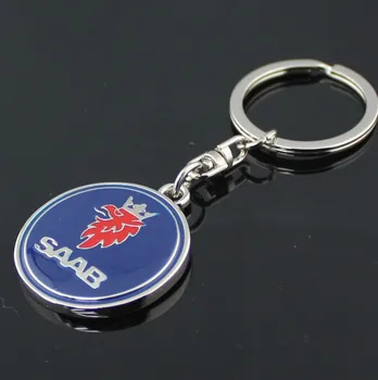 

20X New Metal Car Logo Keychain Keyring Key Chain Auto Key Ring Holder For SAAB Aero X 9-3 9-5 9-7X SCANIA Styling Accessorie