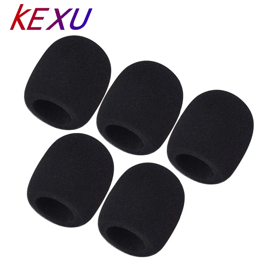 

5 Pack KEXU Mudder Foam Studio Mic Cover Handheld Microphone Windscreen Black for Professional Microphone wireless Mic