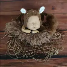 Ребенок позирует ткань задний план натуральная Мешковина реквизит одеяло мешковины новорожденных фотографии реквизит одеяло фон