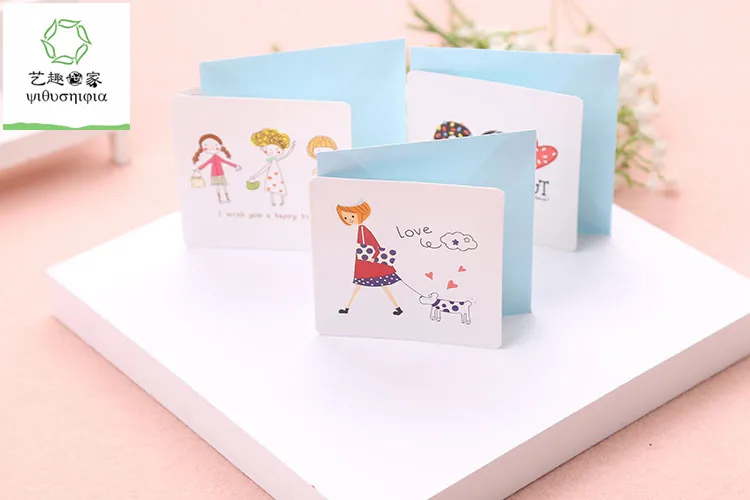 168pcs/lot cute small birthday cards,kids small happy birthday greeting  cards with envelopes greeting message card - AliExpress