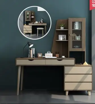 بسيط تسريحة حديثة الشمال الكمبيوتر مكتب خزانة خزانة تشكل الجدول مزيج مضمد.