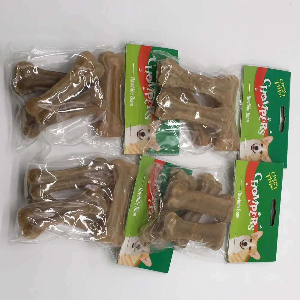 

Pet Dog Beef Bone Food Feeders Universal Dogs Molar Rod Clean Teeth Dogs Snacks 4pcs/pack Size Food Feeder Snacks For Cat Dogs