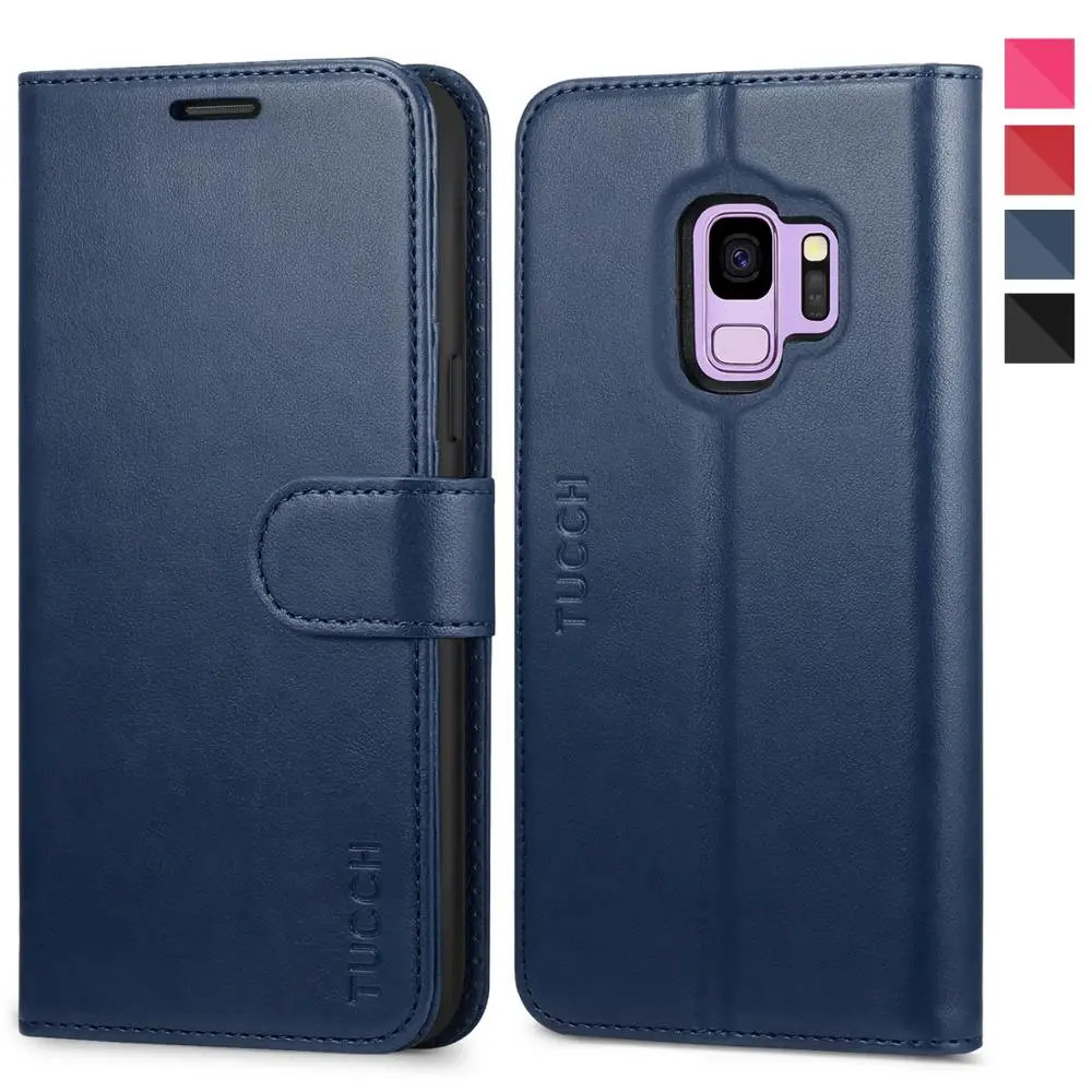 

TUCCH Wallet Case for Galaxy S9, with Card Slot Flip Stand Carry-All TPU Interior Protective Magnetic Closure Case for Galaxy S9