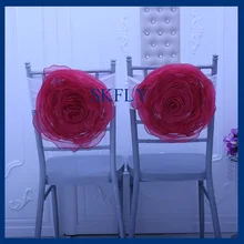 CH091H1 SKFLY на заказ Новое свадебное украшение большая органза синий розовый красный украшение для стула с повязка из спандекса
