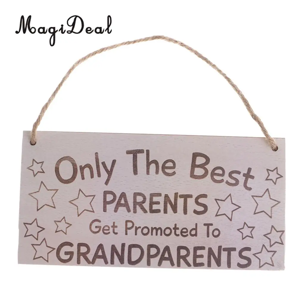 Only the Best Parents Get Promoted to Grandparents Wooden Sign Pregnancy Announcement Board Wood Hanging Decor