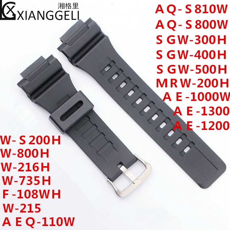 Аксессуары для часов 18 мм Casio смола черный ремешок AQ S810W/AEQ 110W/W 735H мужской спорт на