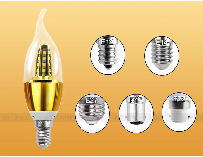 E14 светодиодный лампы в форме свечи лампы светильник E27 энергосберегающая лампа 220V 3W 5 Вт 7 Вт E12 B15 B22 Bombilla Lampara люстра домашнее украшение точечный светильник