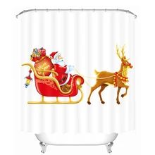 Merry Christmas Santa Claus and Elk Shower Curtains Bathroom Curtain Waterproof Thickened Bath Curtain Customizable цена Merry Christmas Santa Claus and Elk Shower Curtains Bathroom Curtain Waterproof Thickened Bath Curtain Customizable цены онлайн