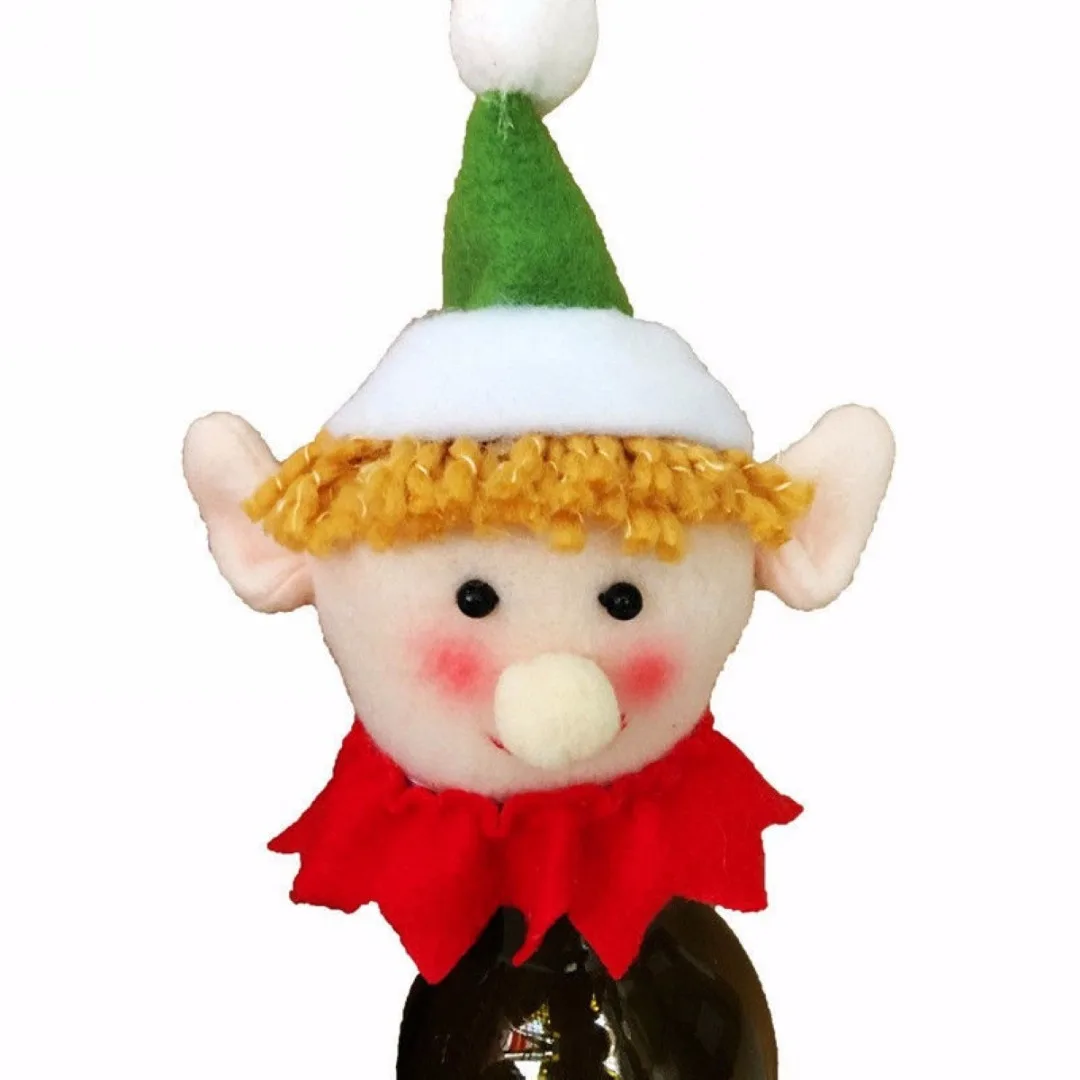 1PC Xmas Red Wine Bottle Cover Bags Hug Dolls Santa Claus Snowman Elf Dinner Table Decoration Home Christmas Party Decor