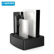 Sata II to USB3.0 dual bay 2.5″/3.5″ SSD/HDD hard disk docking station support off-line clone function for Laptop Mac desktop