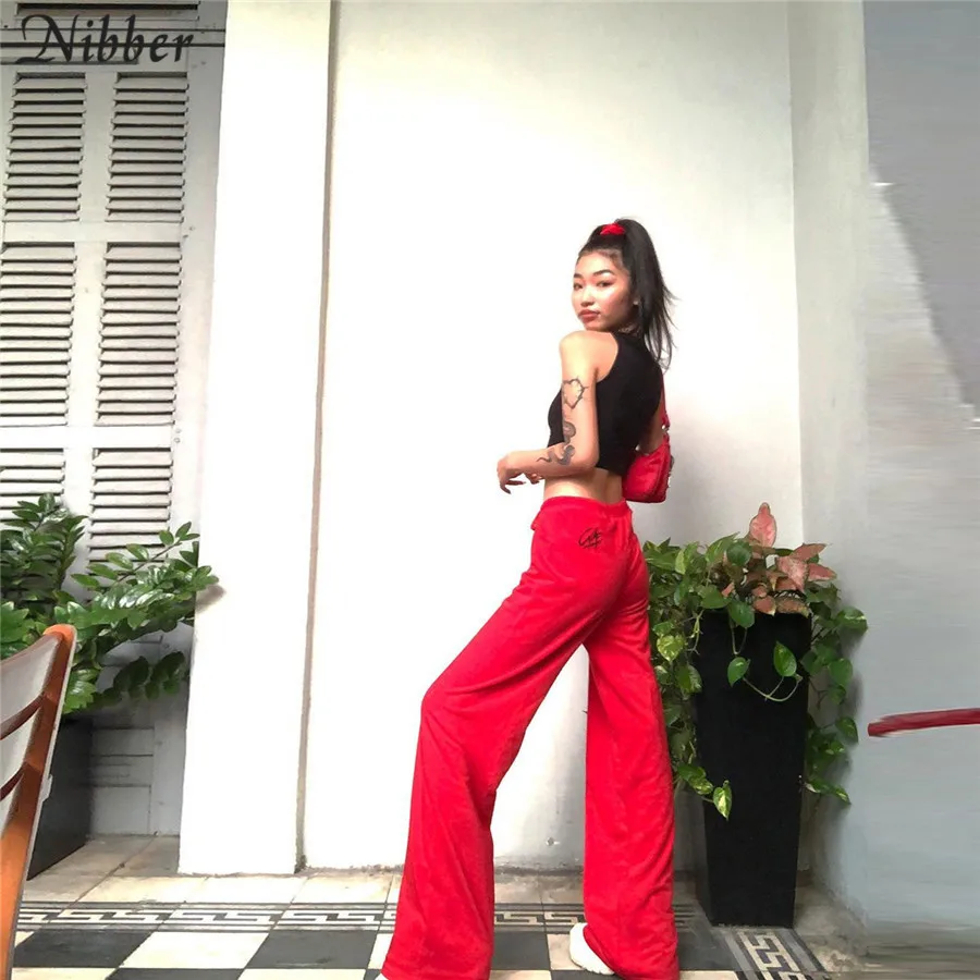 Nibber high street casual Solid wide leg pants women 2019autumn fashion office ladies loose Bottoms Slim Soft pants femme mujer Nibber high street casual Solid wide leg pants women 2019autumn fashion office ladies loose Bottoms Slim Soft pants femme mujer