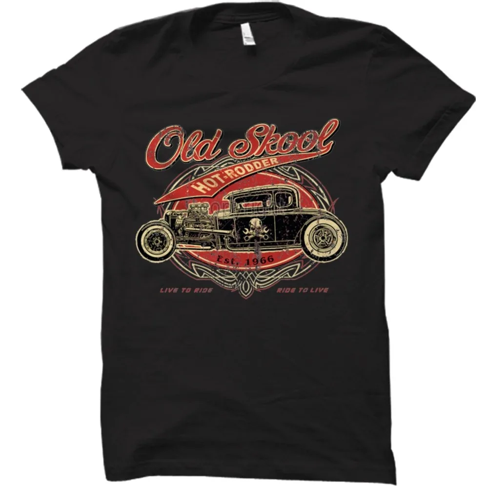 

Old Skool Hot Rod Classic Adult T-Shirt Tee Race Car Garage 2019 New Men T-Shirt Summer O-Neck Tops Custom Design T Shirts