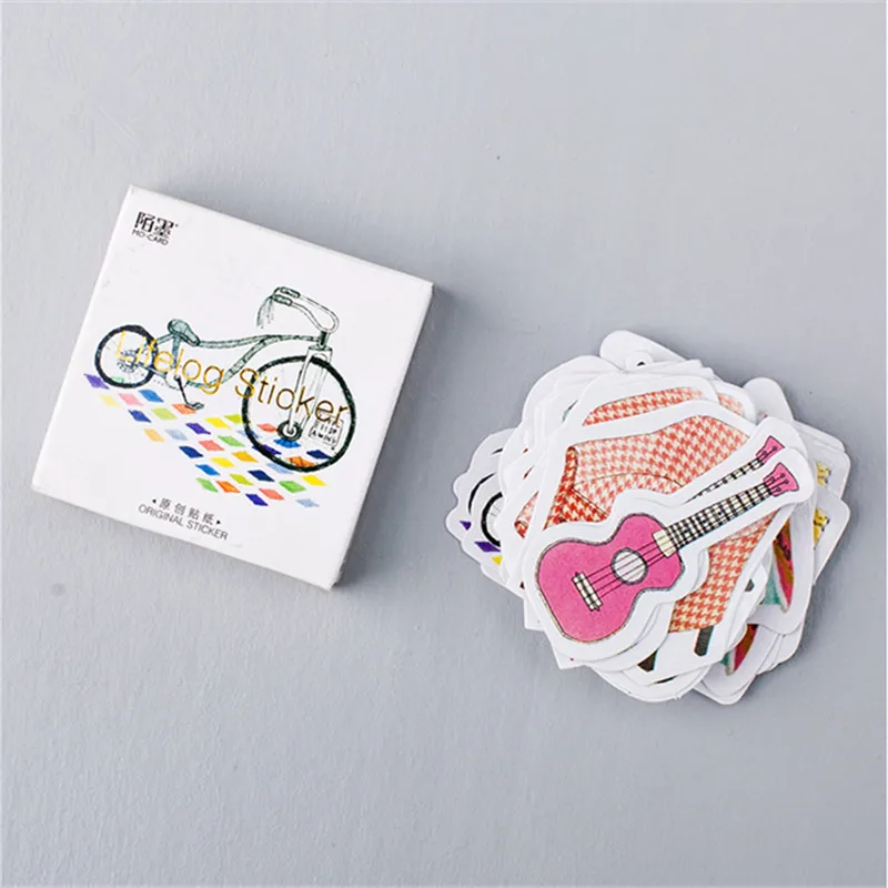

45pcs/pack Life small guitar Memo Stickers Pack Post It Kawaii Planner Scrapbooking Stickers Stationery Escolar School Supplies