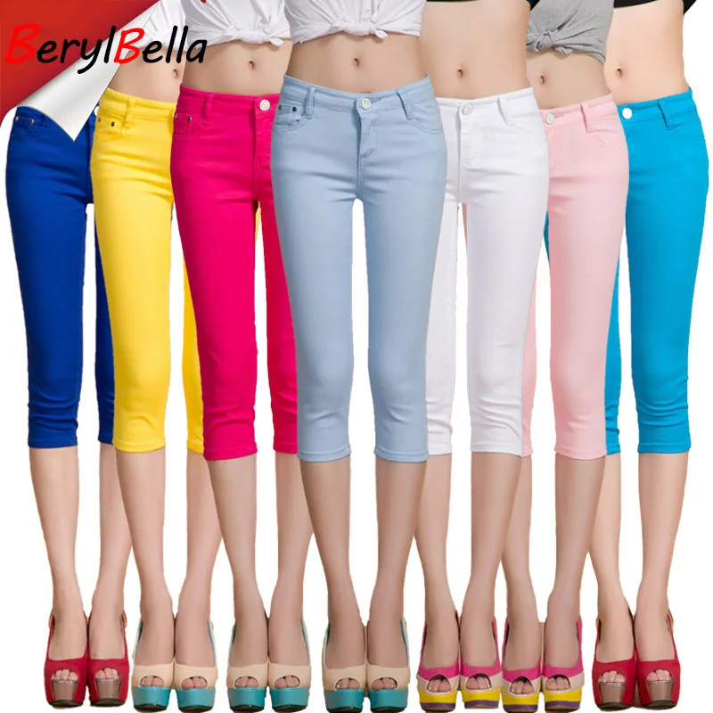 Cowboy manufacturers new candy color pants female summer ladies Slim white pants Cowboy manufacturers new candy color pants female summer ladies Slim white pants