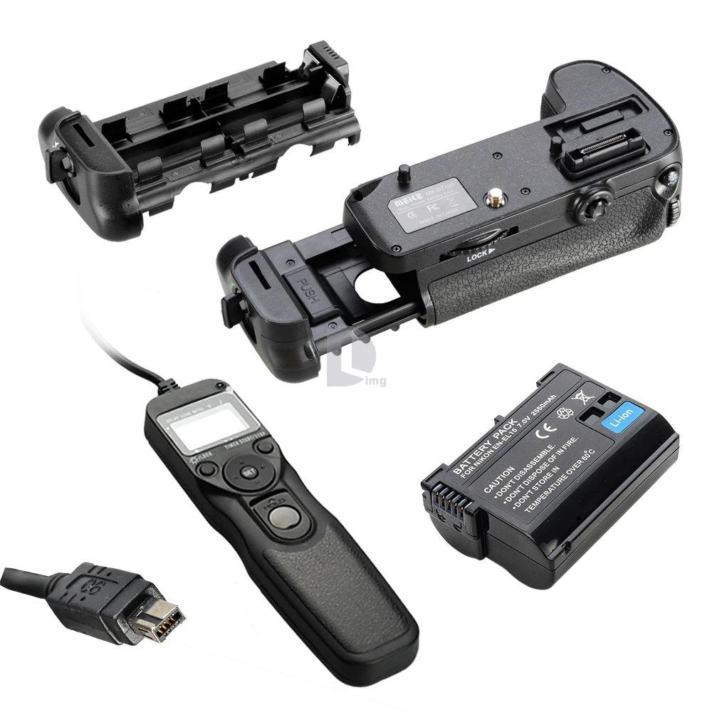 

Original Meike as MB-D15 Vertical Battery Grip for Nikon D7100 + Decoded as EN-EL15 Battery + N3 Timer Remote Shutter for D7100